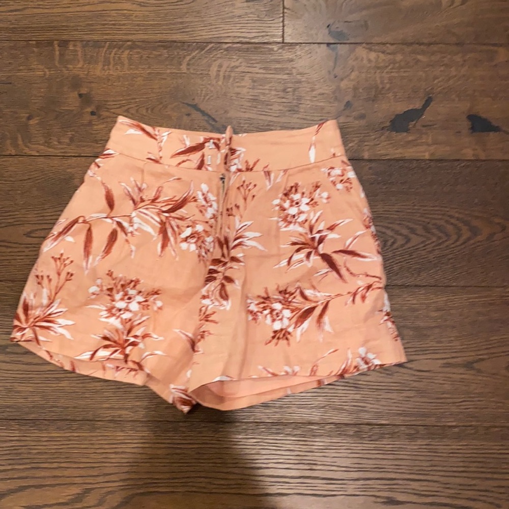Orange floral shorts